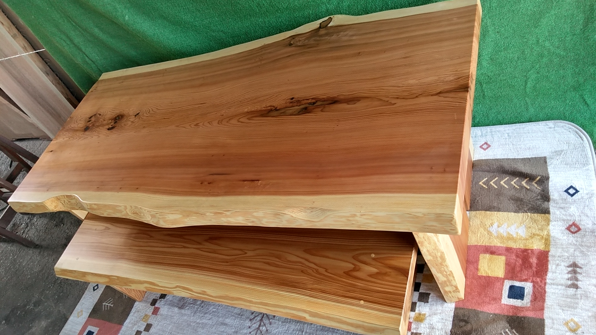 天然杉　一枚板　DIY　テーブル用　カウンター用　素材　ハンドメイド　新生活　無垢材　天板　応接セット - 1